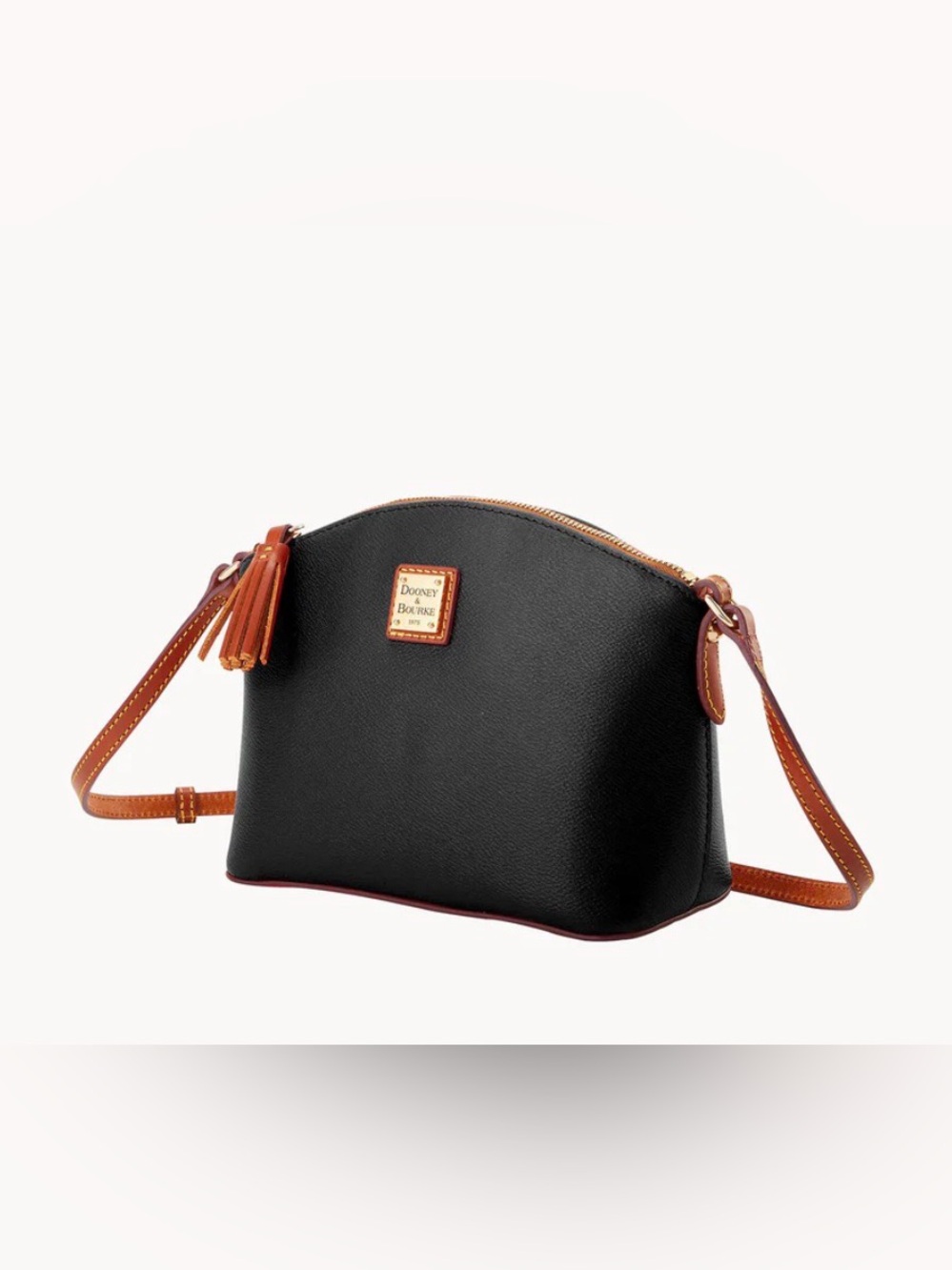 NWT Dooney & Bourke Robin Crossbody Black Pebble Leather Zip Top Purse K3246038